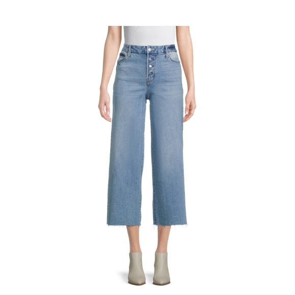 Time&Tru Women High Rise Relax Wide Leg Crop 5-Pocket Button Fly Jeans Sz 16 NWT - Picture 7 of 9